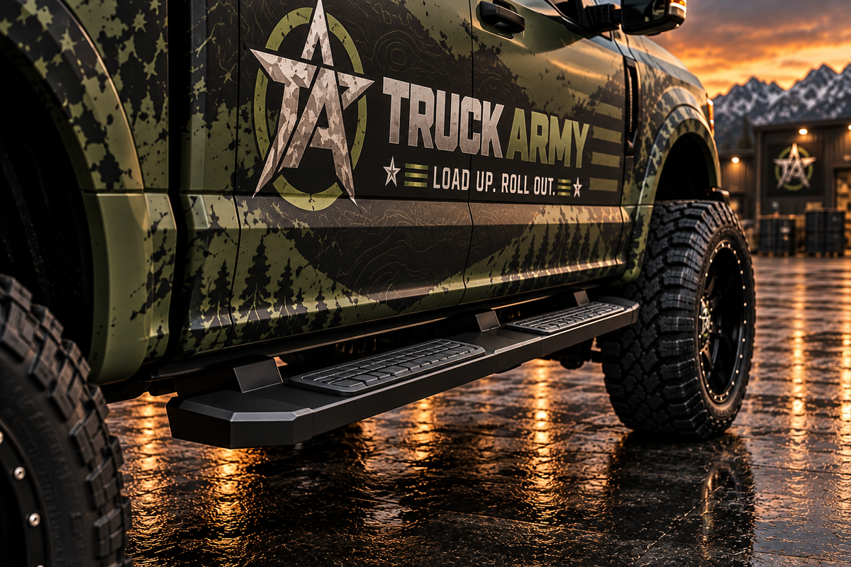 Black Aluminum Step Running Boards